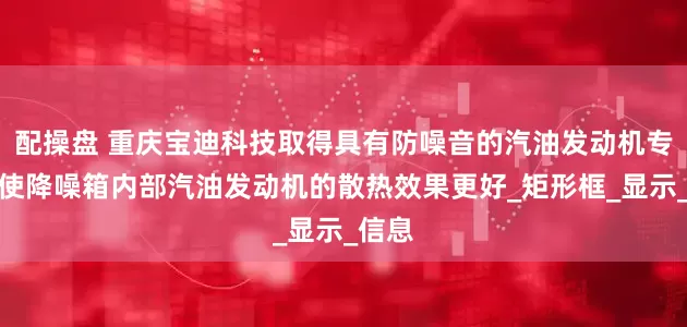 配操盘 重庆宝迪科技取得具有防噪音的汽油发动机专利，使降噪箱内部汽油发动机的散热效果更好_矩形框_显示_信息